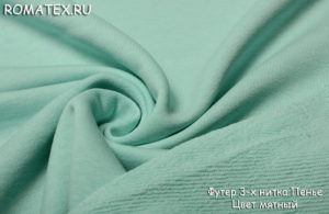 Ткань для рукоделия
 Футер 3-х нитка петля качество Пенье цвет мятный